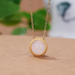 Ancient gold craftsmanship inlaid with Natural Hetian White Jade necklace