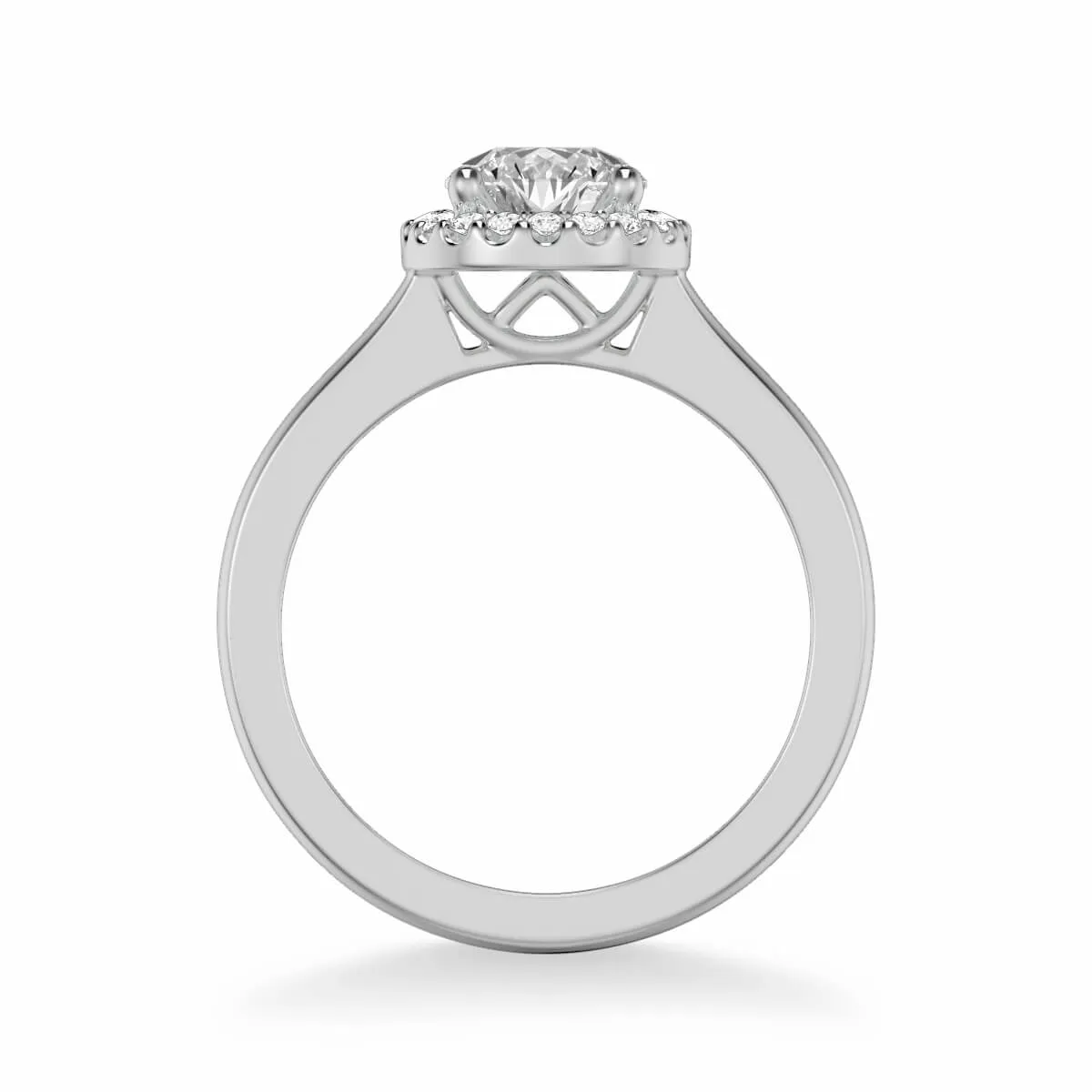 Artcarved "Allison" Halo High Polish Shank Diamond Engagement Ring