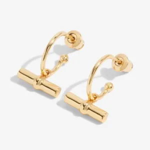 Aura Gold Bar Gold Hoop Earrings 6298