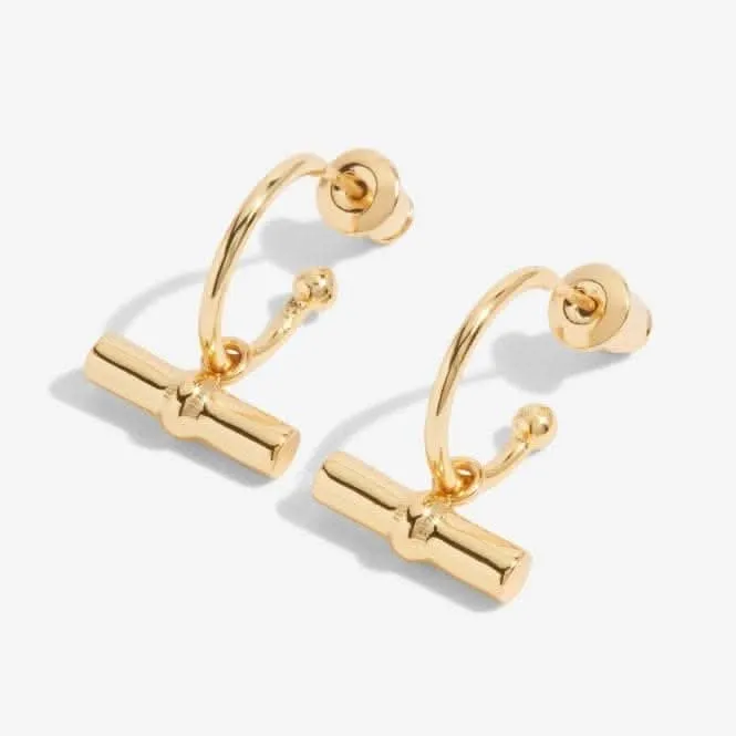 Aura Gold Bar Gold Hoop Earrings 6298