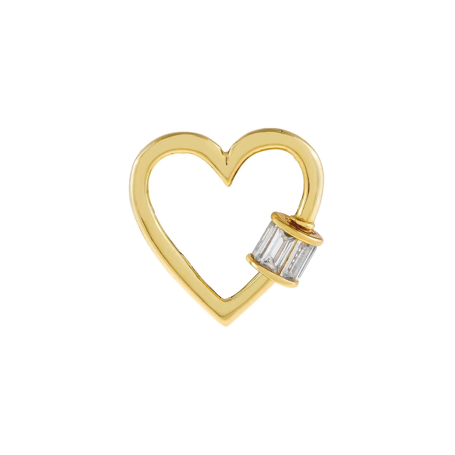 Baguette Toggle Heart Necklace Charm