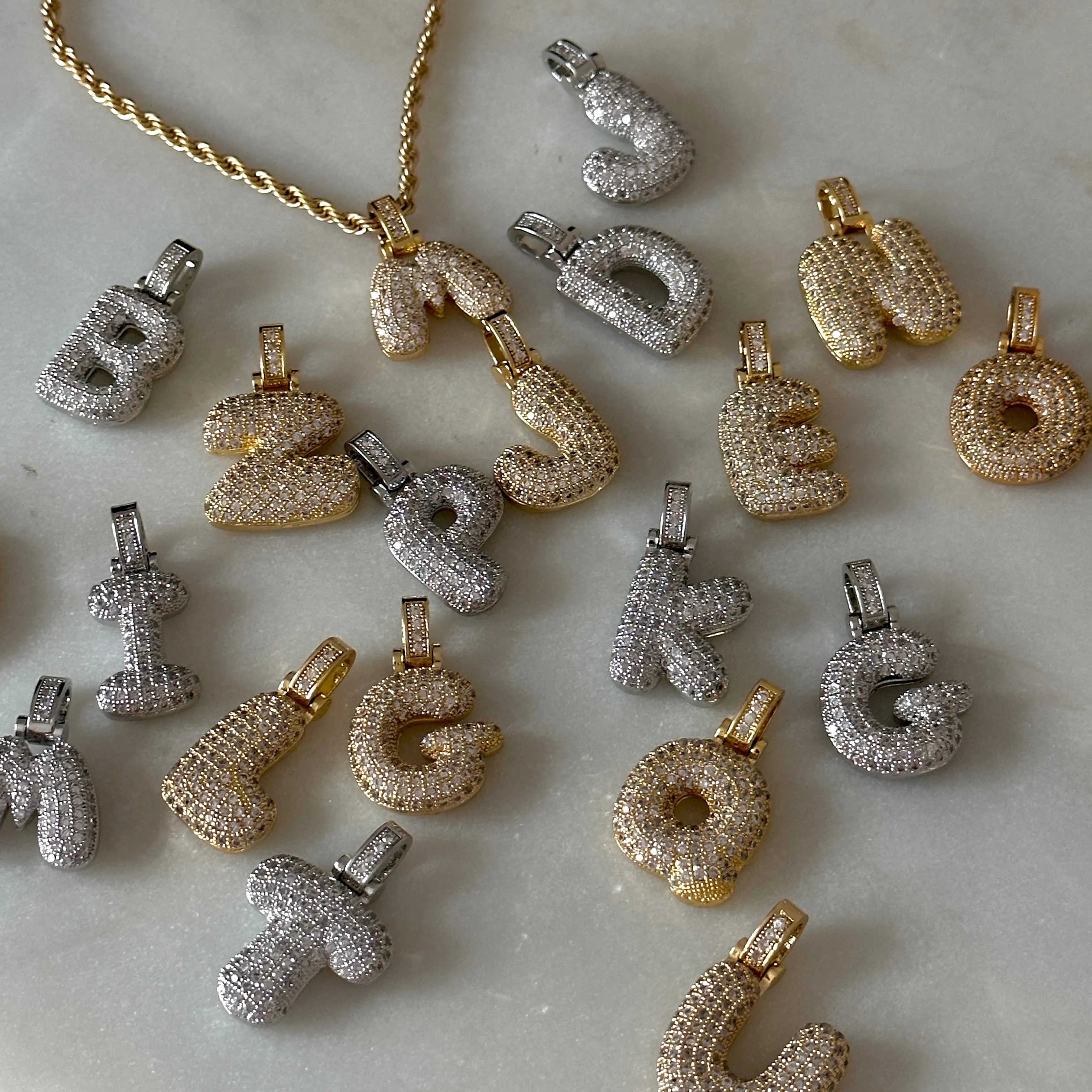 balloon initial letter pendant
