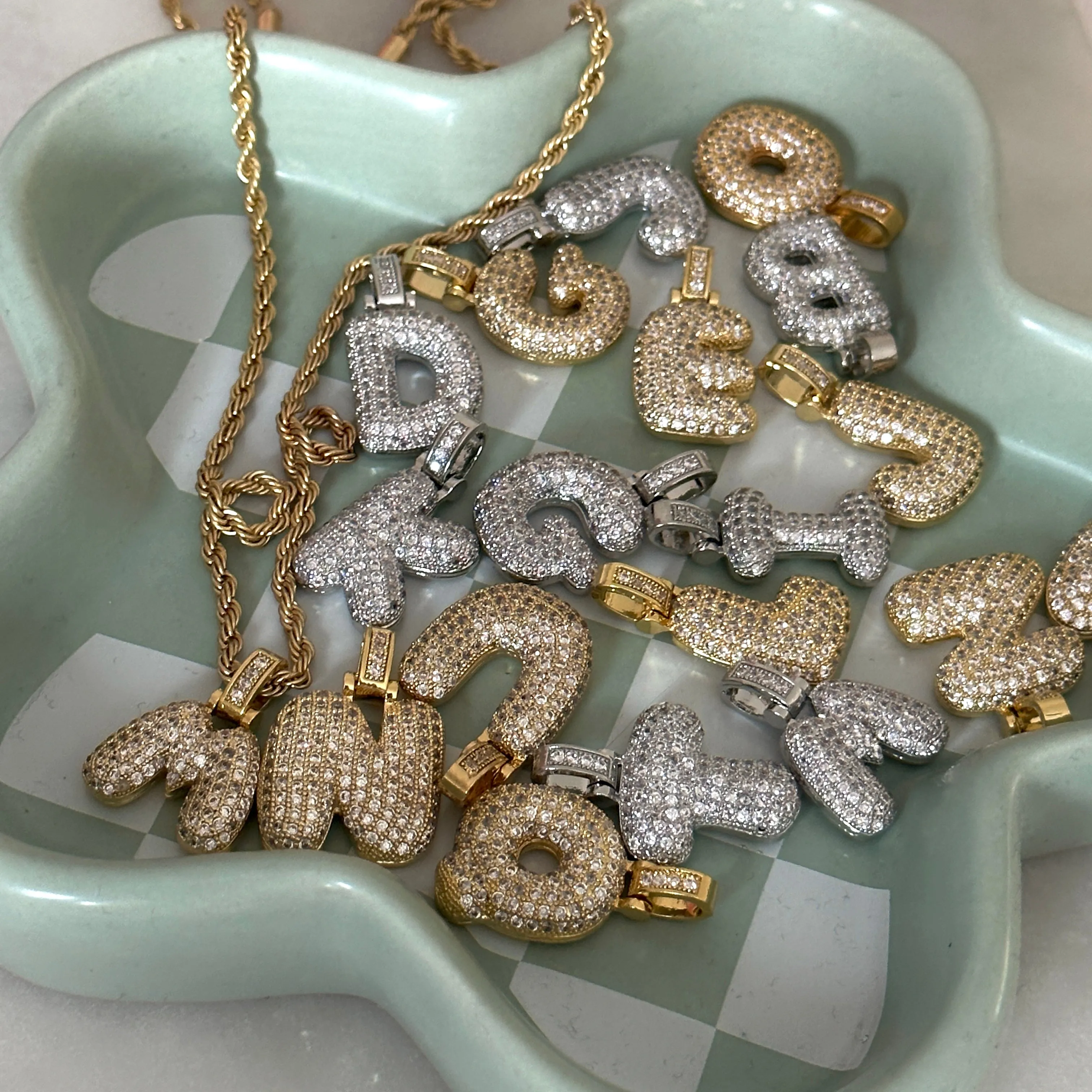 balloon initial letter pendant