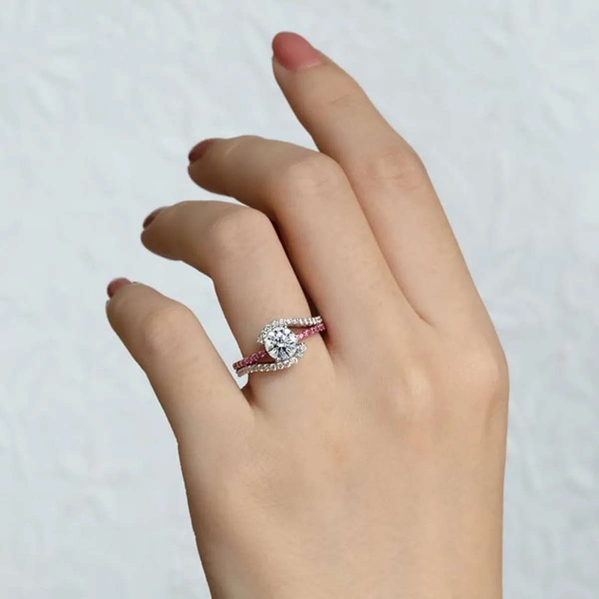 Barkev's "Whisper Halo" Pink Sapphire Diamond Engagement Ring