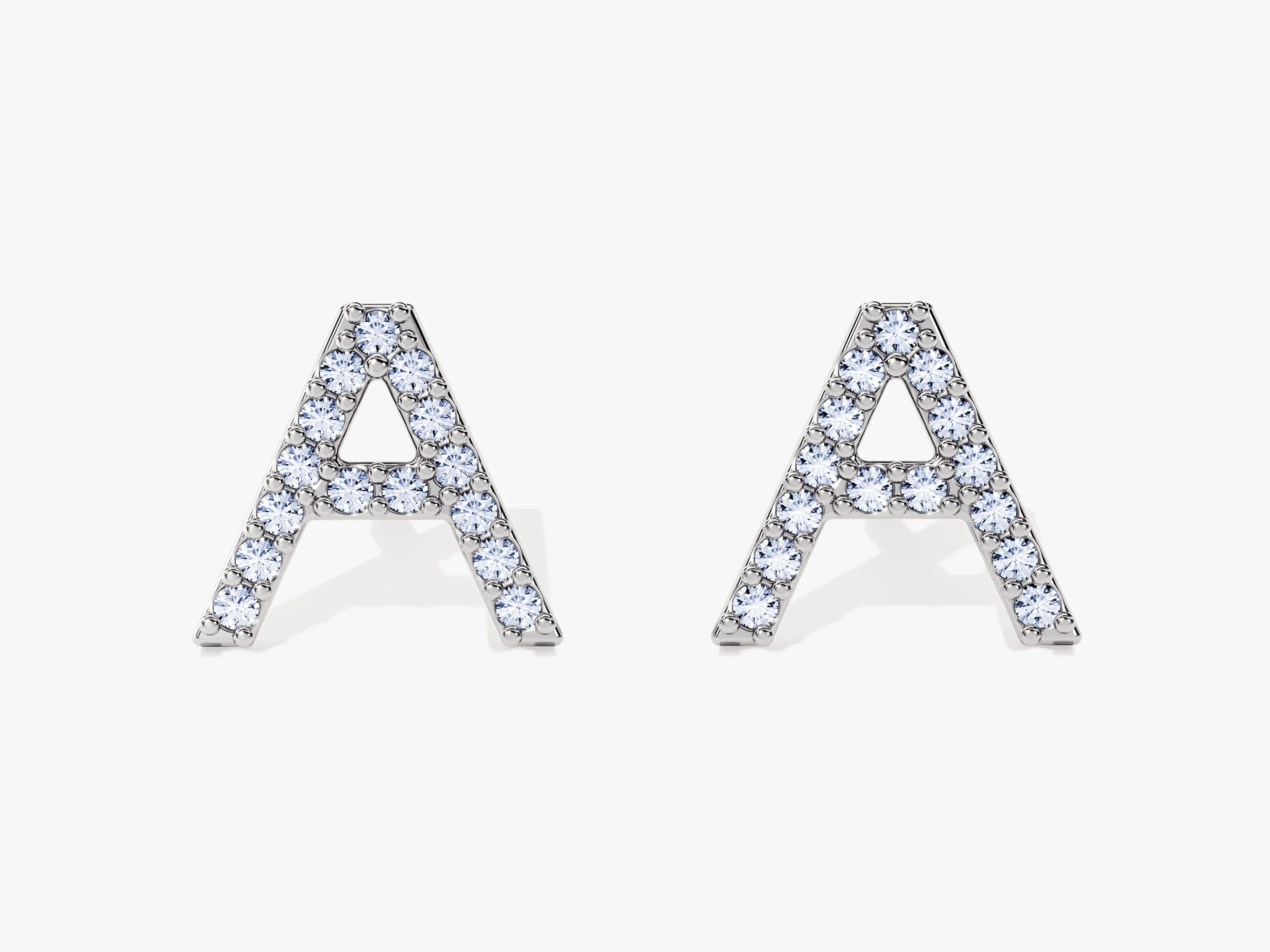 Birthstone Initial Stud Earrings - Gold Vermeil