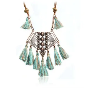 Bohemian Necklace With Hollow Geometric Pendant (2 Color Options)