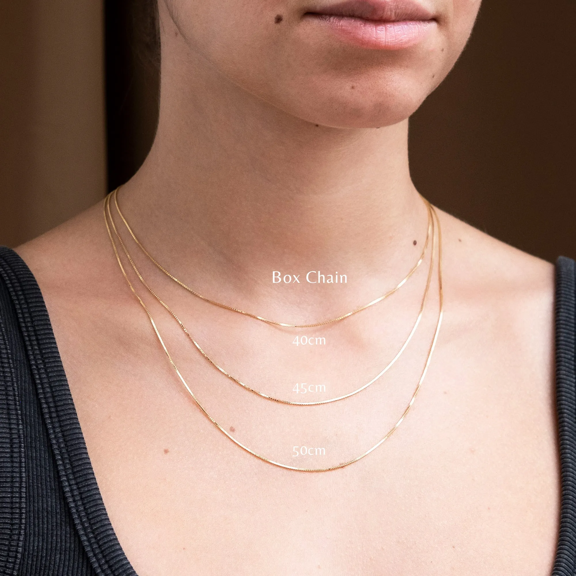 Box Chain Necklace in Gold