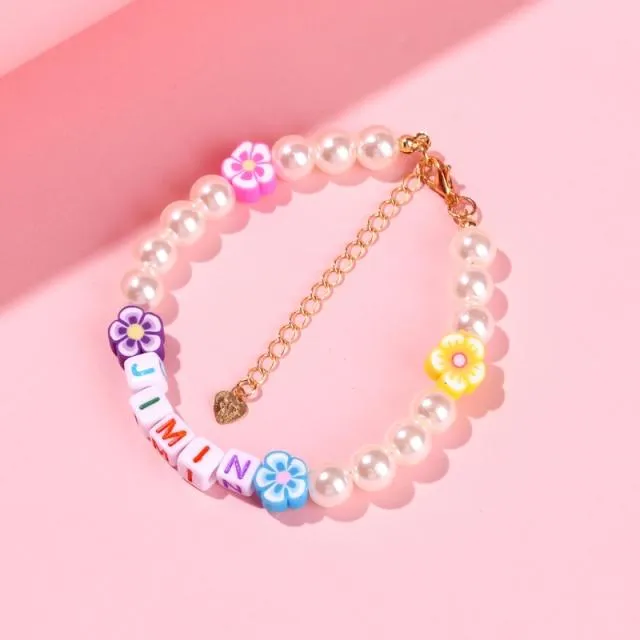BTS Beaded Pearl Bracelet💜