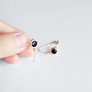 Chain Stud Earrings | Gold & Black