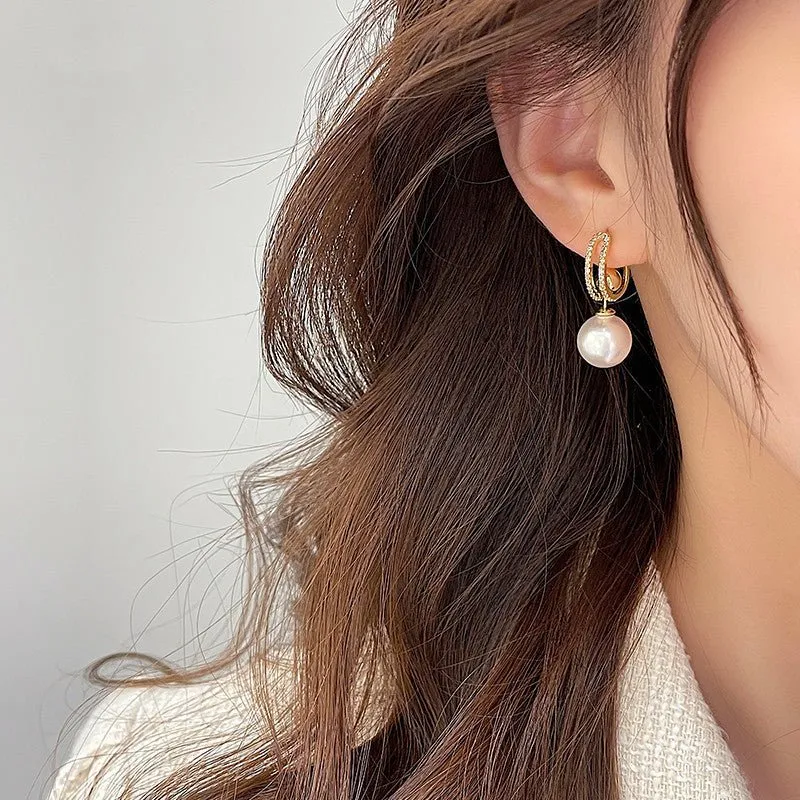 Chameleon|Pearl and Gold Changeable Earrings