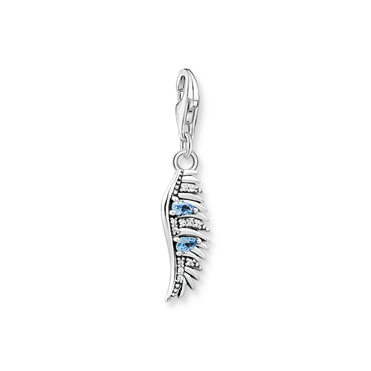 Charm Pendant Phoenix Feather With Blue Stones Silver | Thomas Sabo