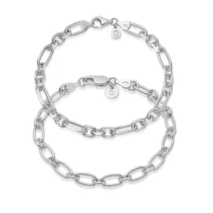 Chunky Bracelet Set Sterling Silver