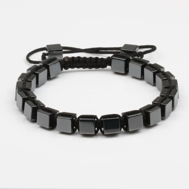 Classic Bracelet Square Hematite Wave Bangle