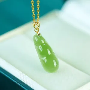 Classic new in Natural Hotan jasper beans necklace Simple and elegant pendant