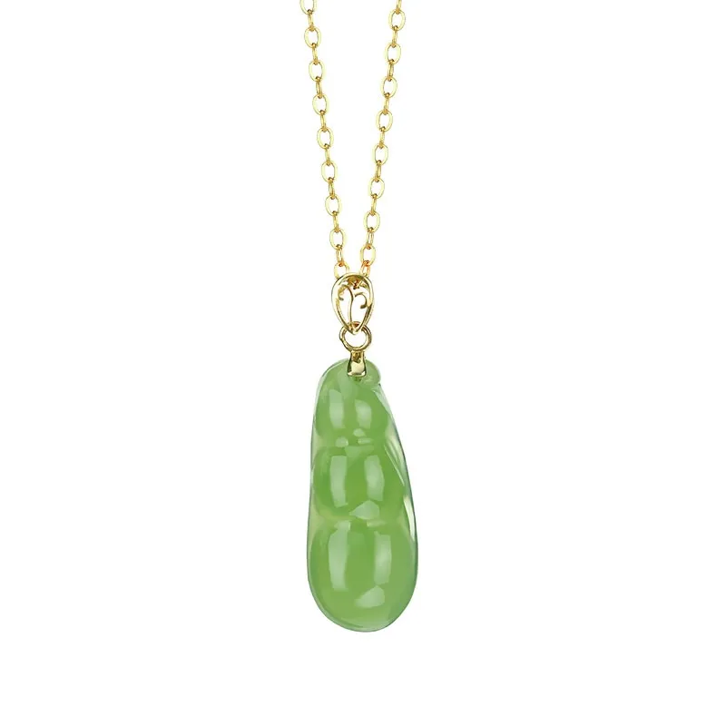 Classic new in Natural Hotan jasper beans necklace Simple and elegant pendant