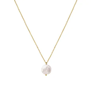 Coin Pearl Pendant Necklace