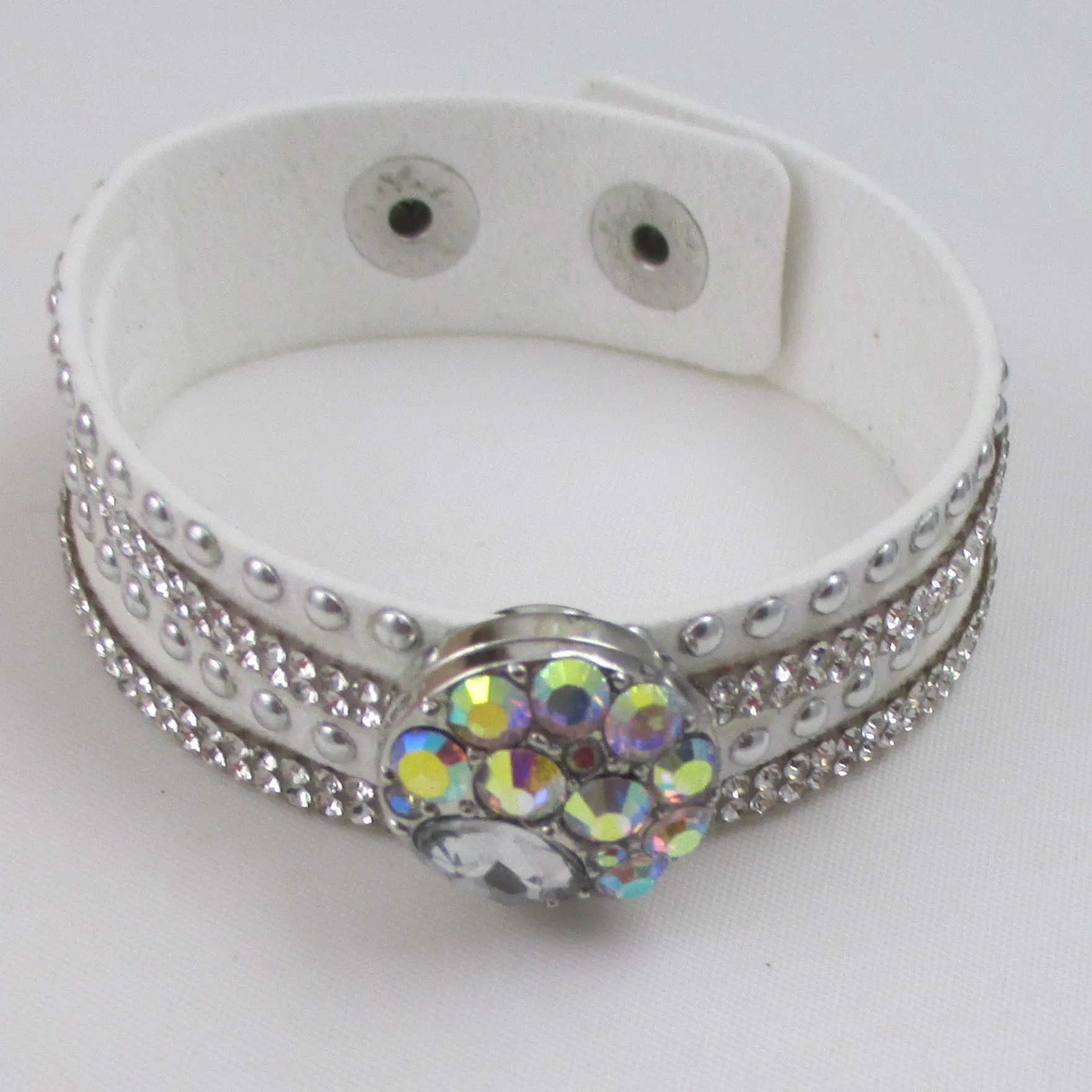 Crystal Multi-strand Leather Cuff Bracelet