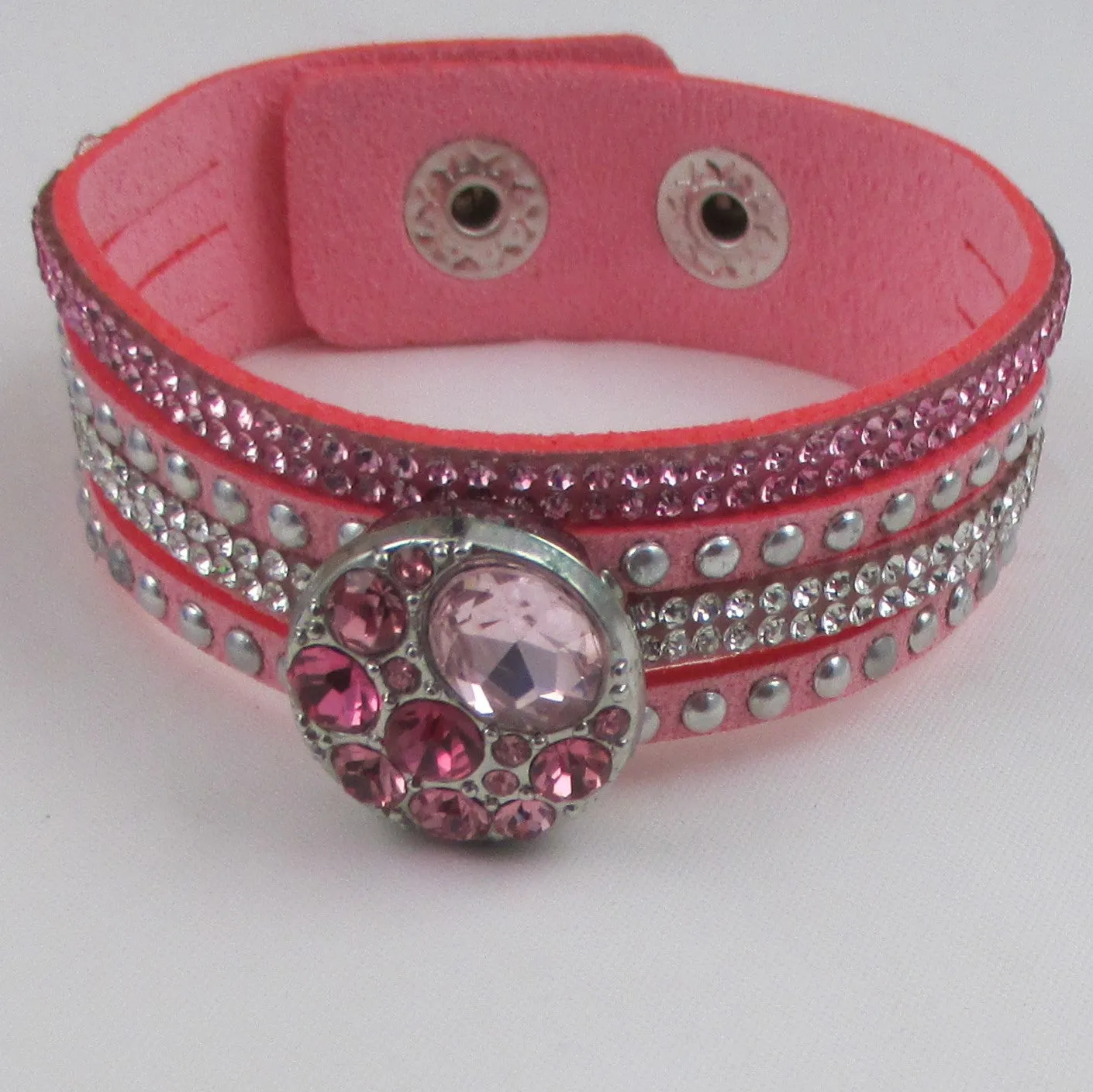 Crystal Multi-strand Leather Cuff Bracelet