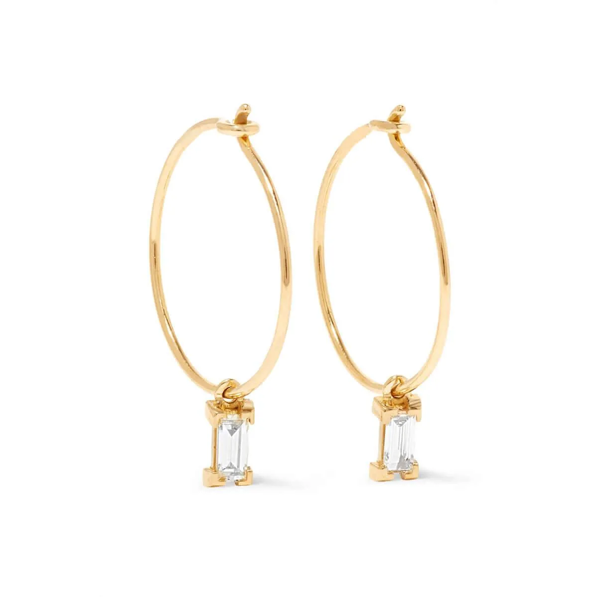 Dangling Baguette Hoops