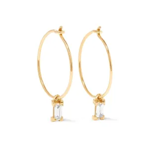 Dangling Baguette Hoops