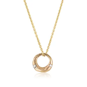 Demilune Pendant - Yellow Gold & White Diamond