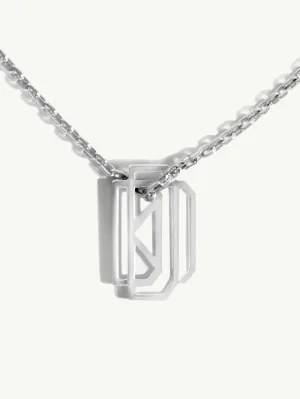 Diaboli Kill Monogram Tag Pendant In Sterling Silver