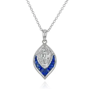 Diamond and Sapphire Mosaic Pendant