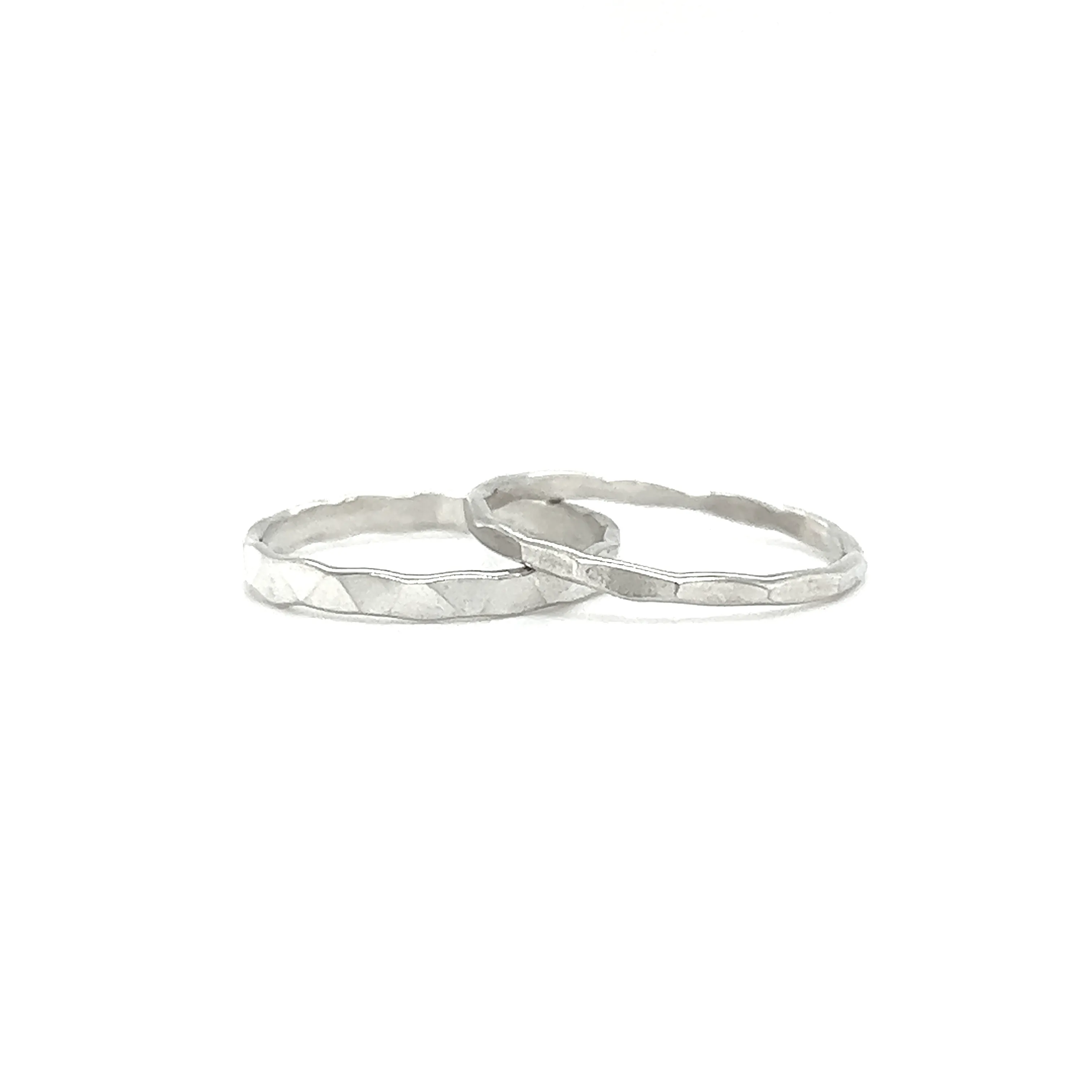 Diamond Cut Minimalist Silver Band