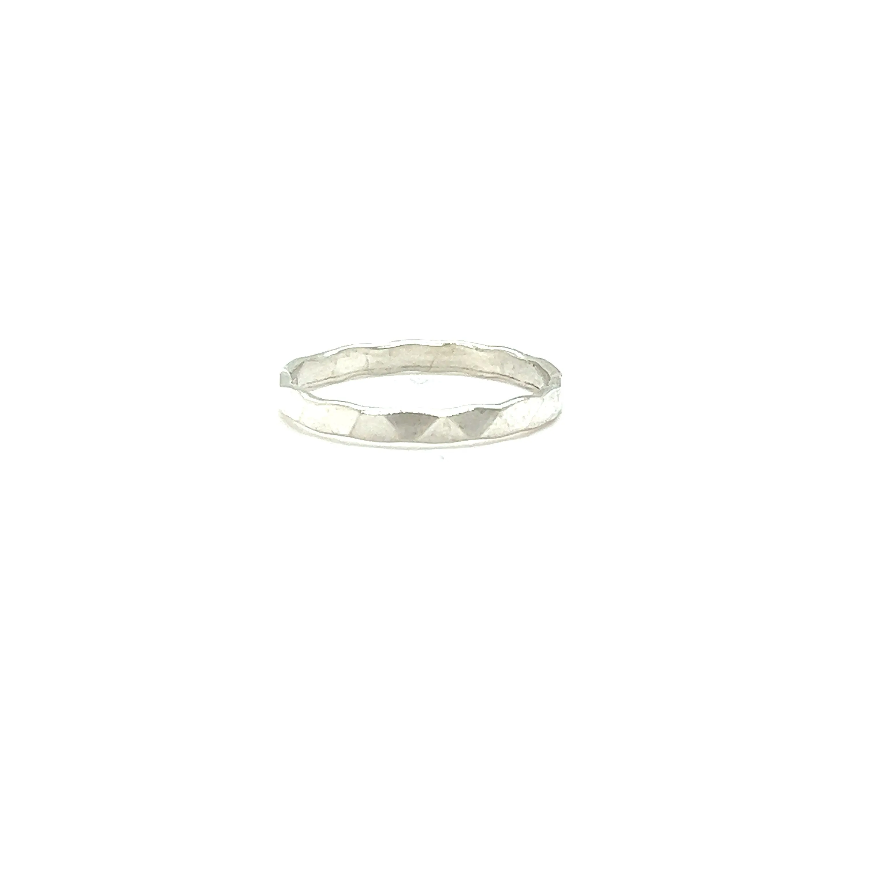 Diamond Cut Minimalist Silver Band