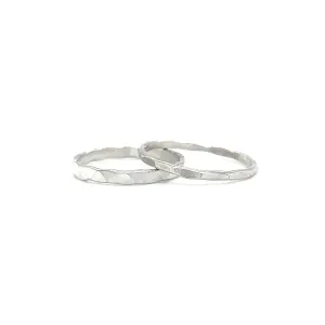 Diamond Cut Minimalist Silver Band