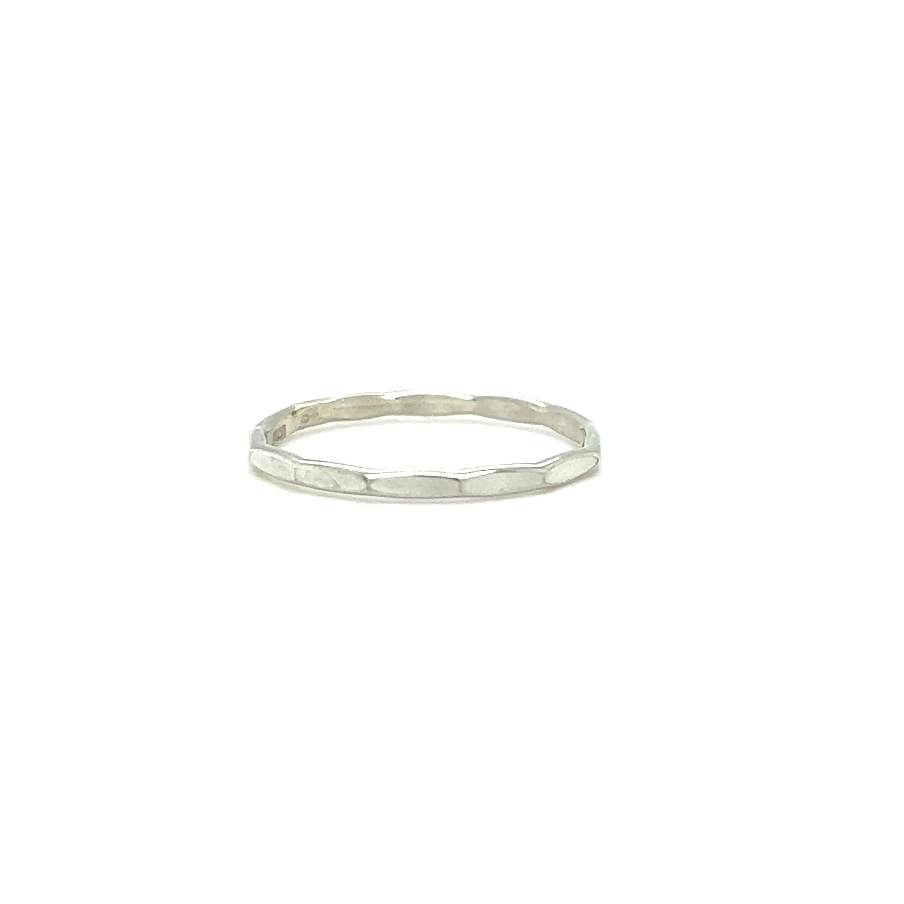 Diamond Cut Minimalist Silver Band