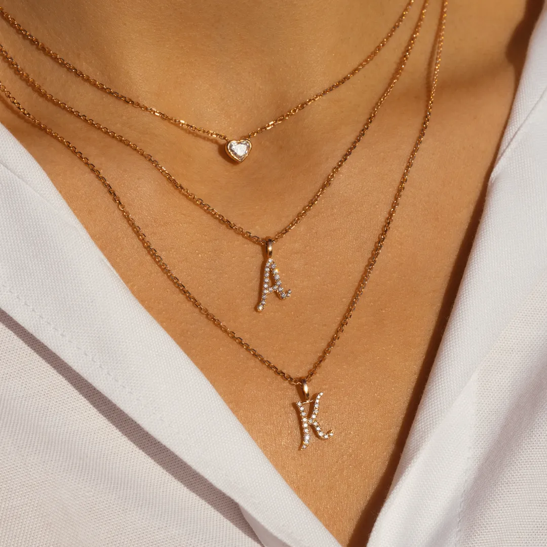 DIAMOND INITIAL DROP PENDANT