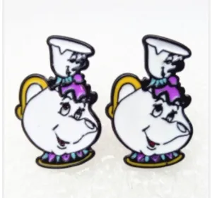 Disney Earrings - beauty and Beast Mrs Potts  studs