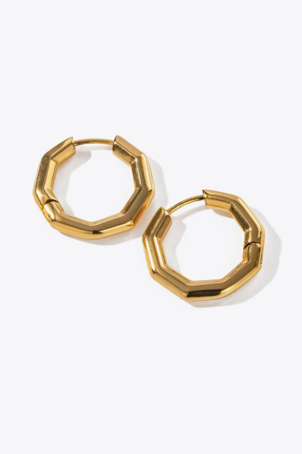Elegant 18K Gold-Plated Geometric Stainless Steel Earrings for Timeless Style