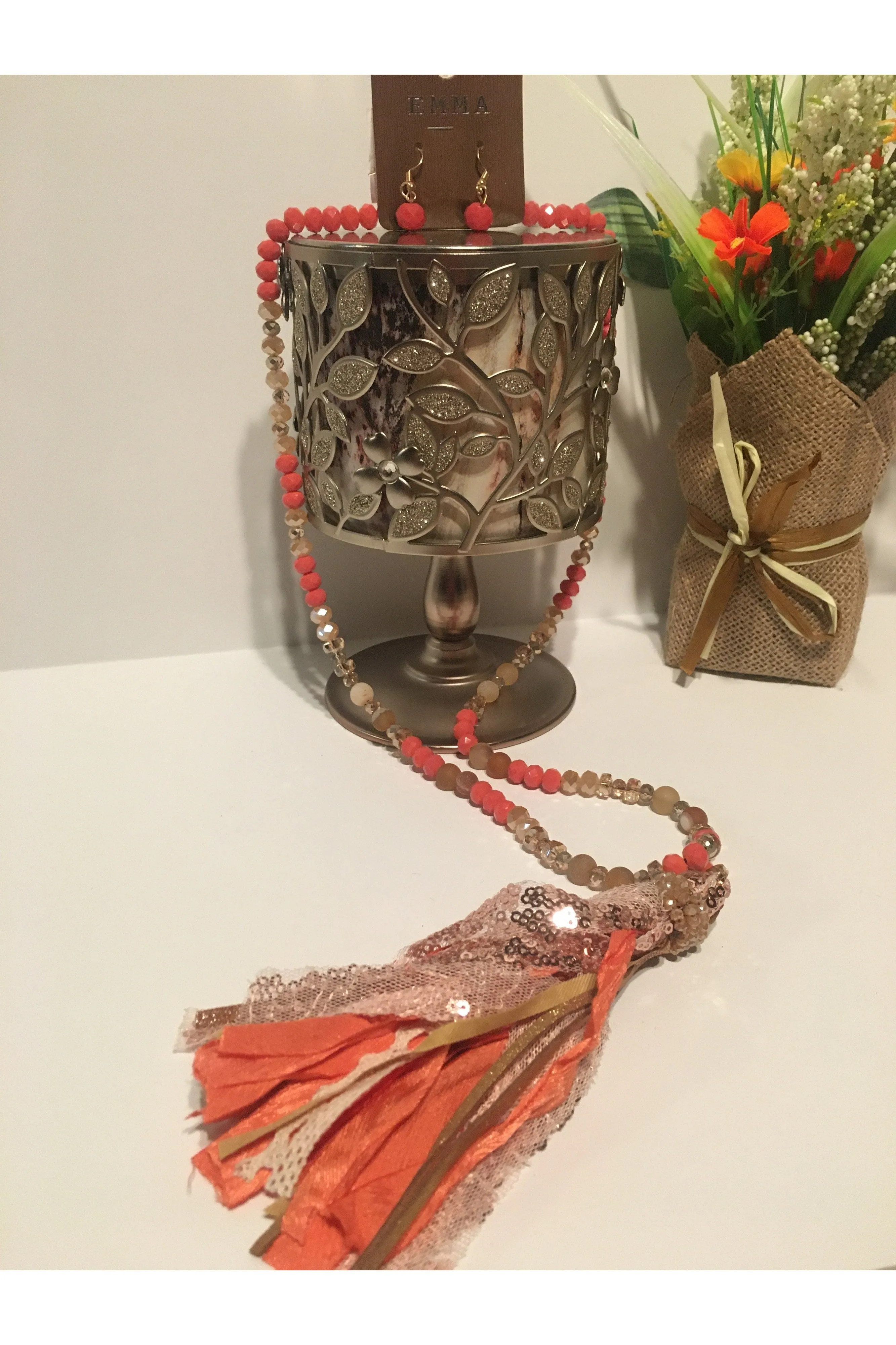 Emma Coral Color Multi Strand Stretch Bracelets