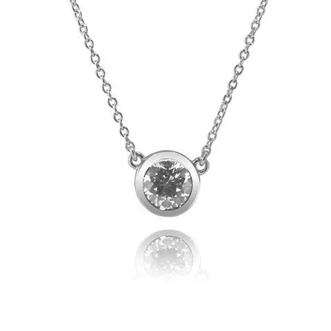 Essential Collection Sterling Silver Bezel Set Gemstone Pendants