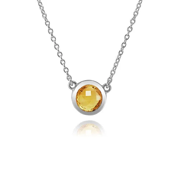 Essential Collection Sterling Silver Bezel Set Gemstone Pendants