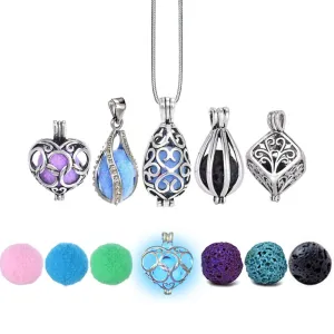 Essential Oil Diffuser Locket Necklace Simply Pretty Drop Styles, Cube and Heart