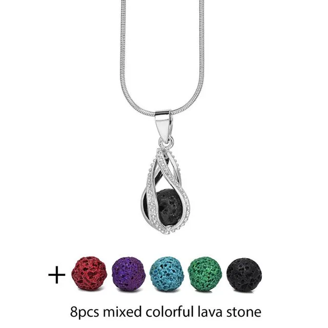 Essential Oil Diffuser Locket Necklace Simply Pretty Drop Styles, Cube and Heart