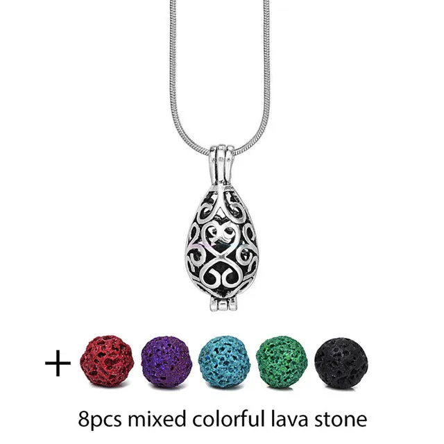 Essential Oil Diffuser Locket Necklace Simply Pretty Drop Styles, Cube and Heart