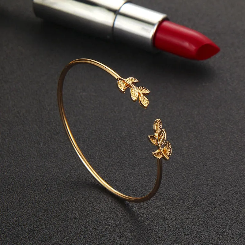 Fashion Bohemia Leaf Knot Hand Cuff Link Chain Charm Bracelet