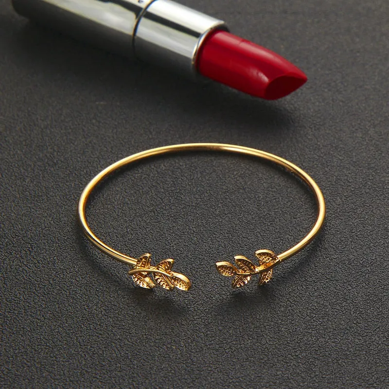 Fashion Bohemia Leaf Knot Hand Cuff Link Chain Charm Bracelet