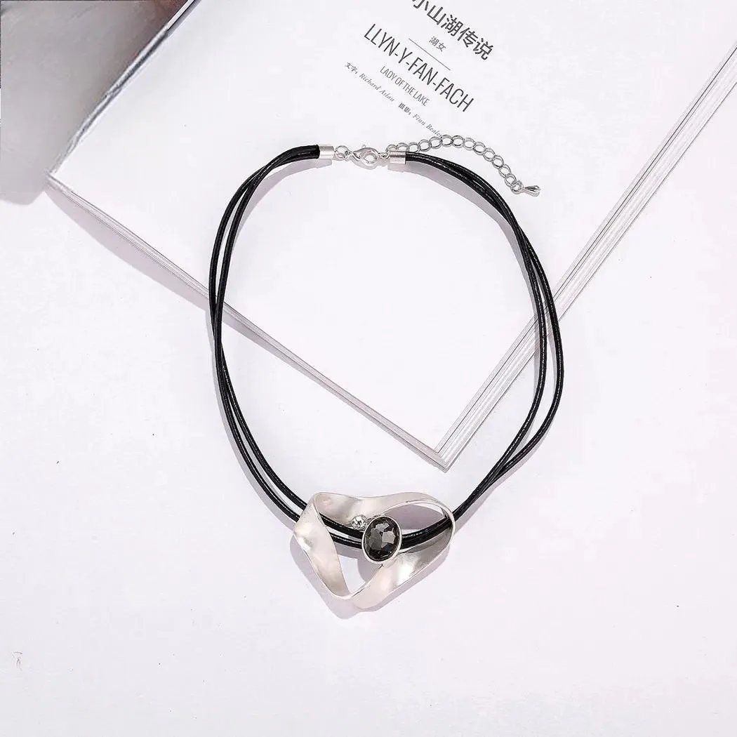 Fashion Neck Chains Necklace Leather Goth Suspension Pendants
