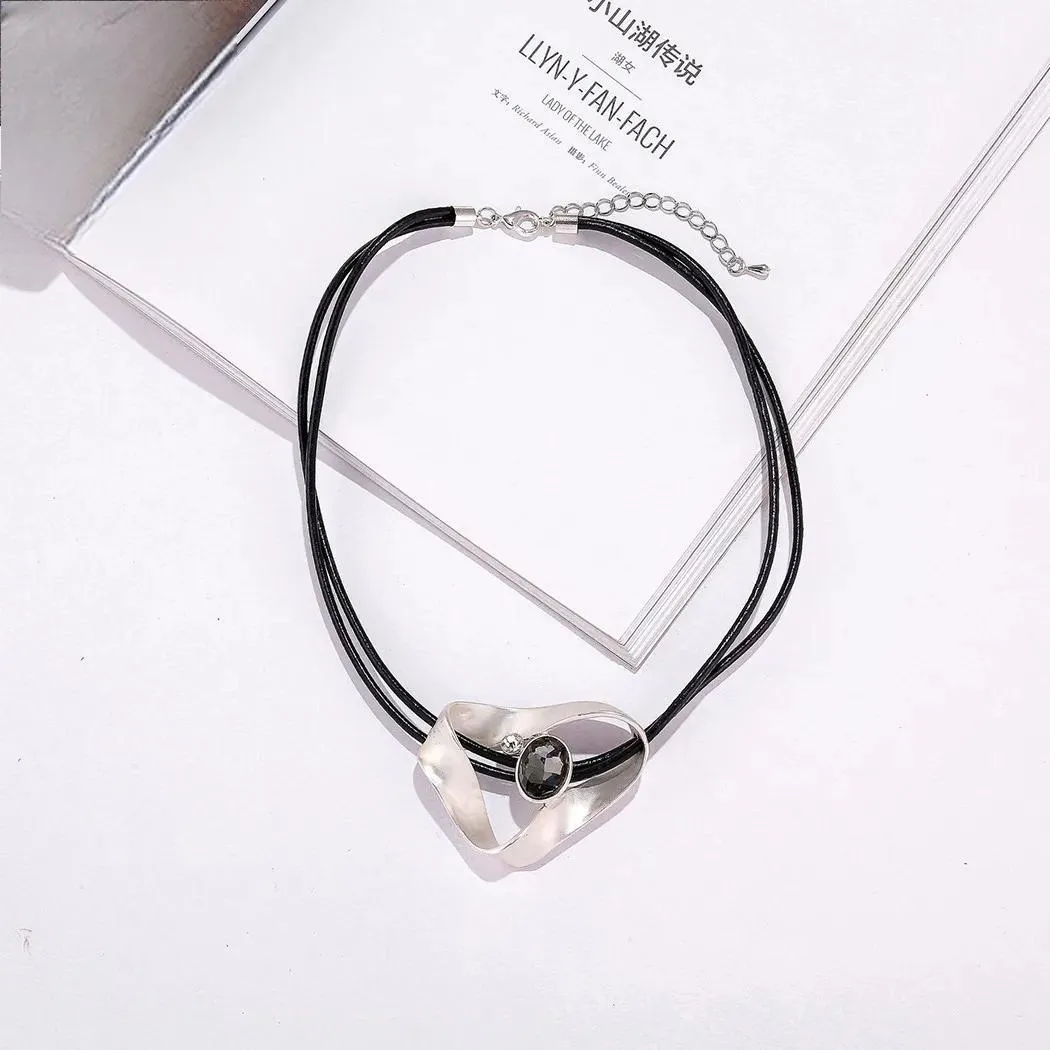 Fashion Neck Chains Necklace Leather Goth Suspension Pendants