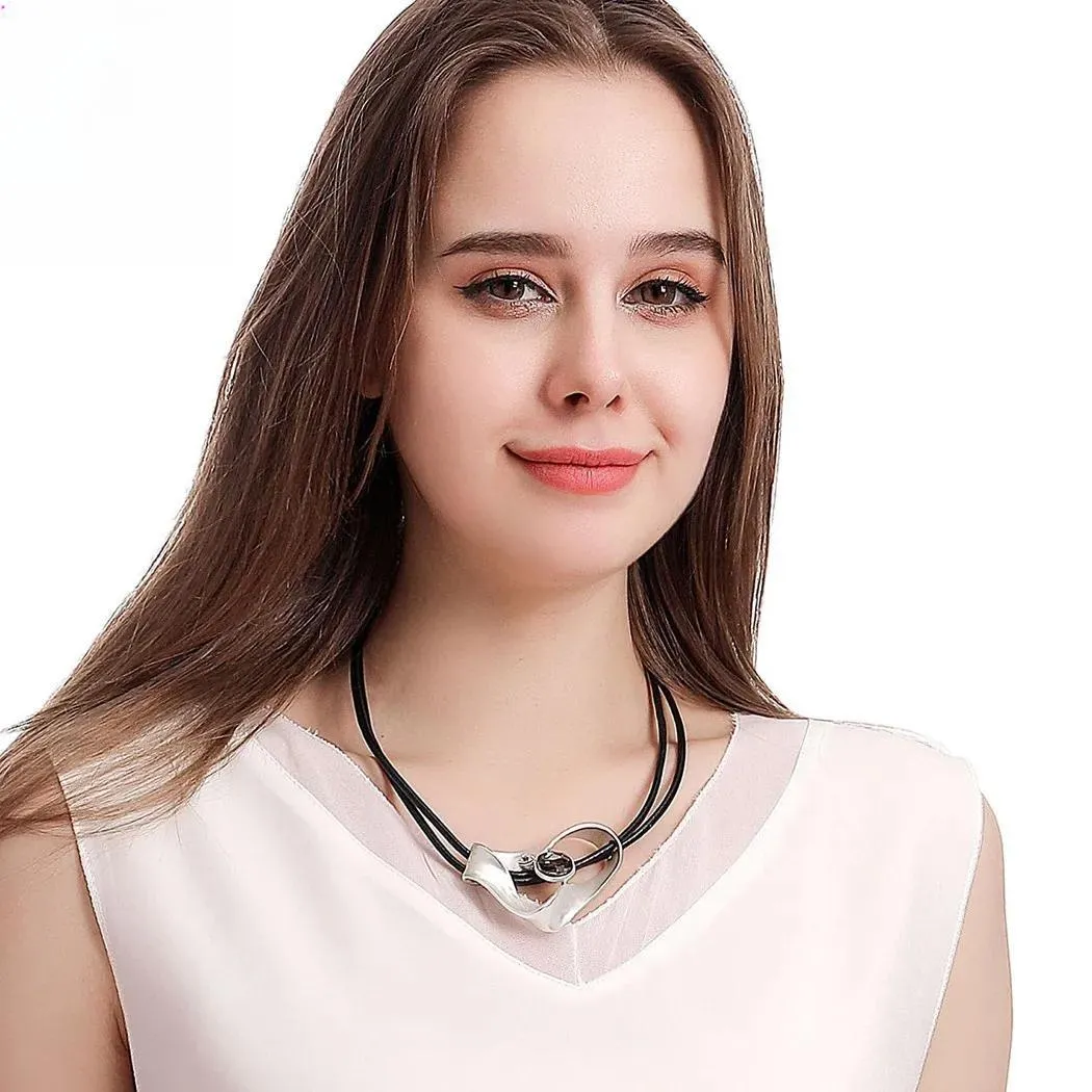 Fashion Neck Chains Necklace Leather Goth Suspension Pendants