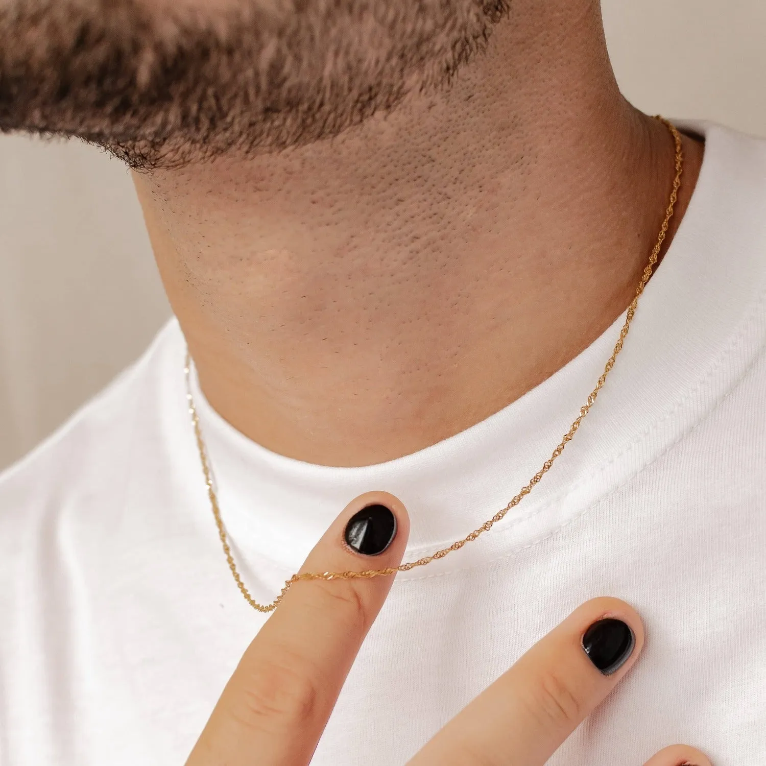 Fine Singapore Chain Sterling Silver Gold