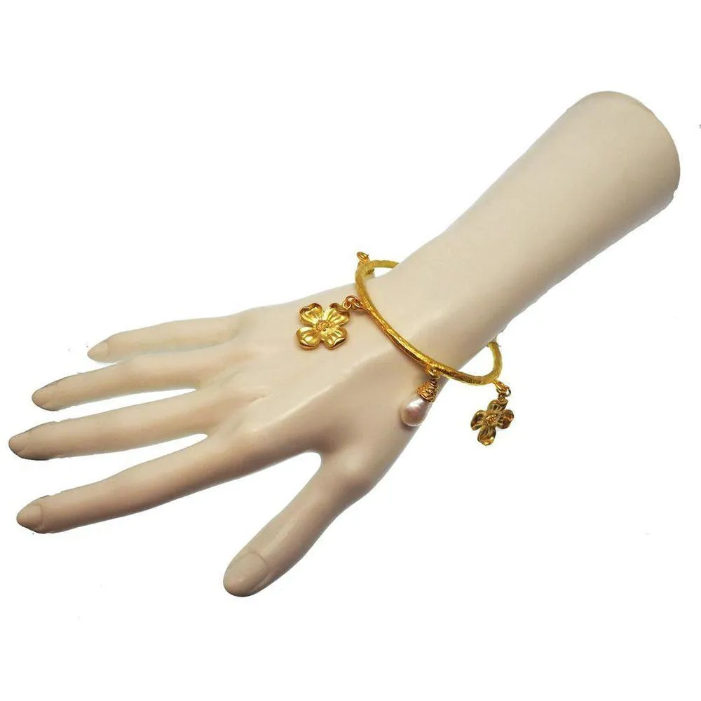 Flower and Pearl Bangle