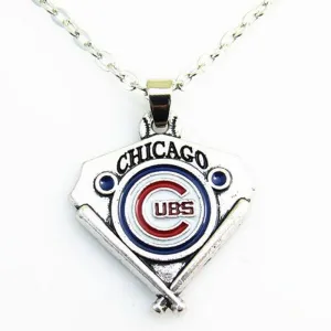 (FREE SHIPPING) Chicago Cubs Plated Silver Necklace Pendant