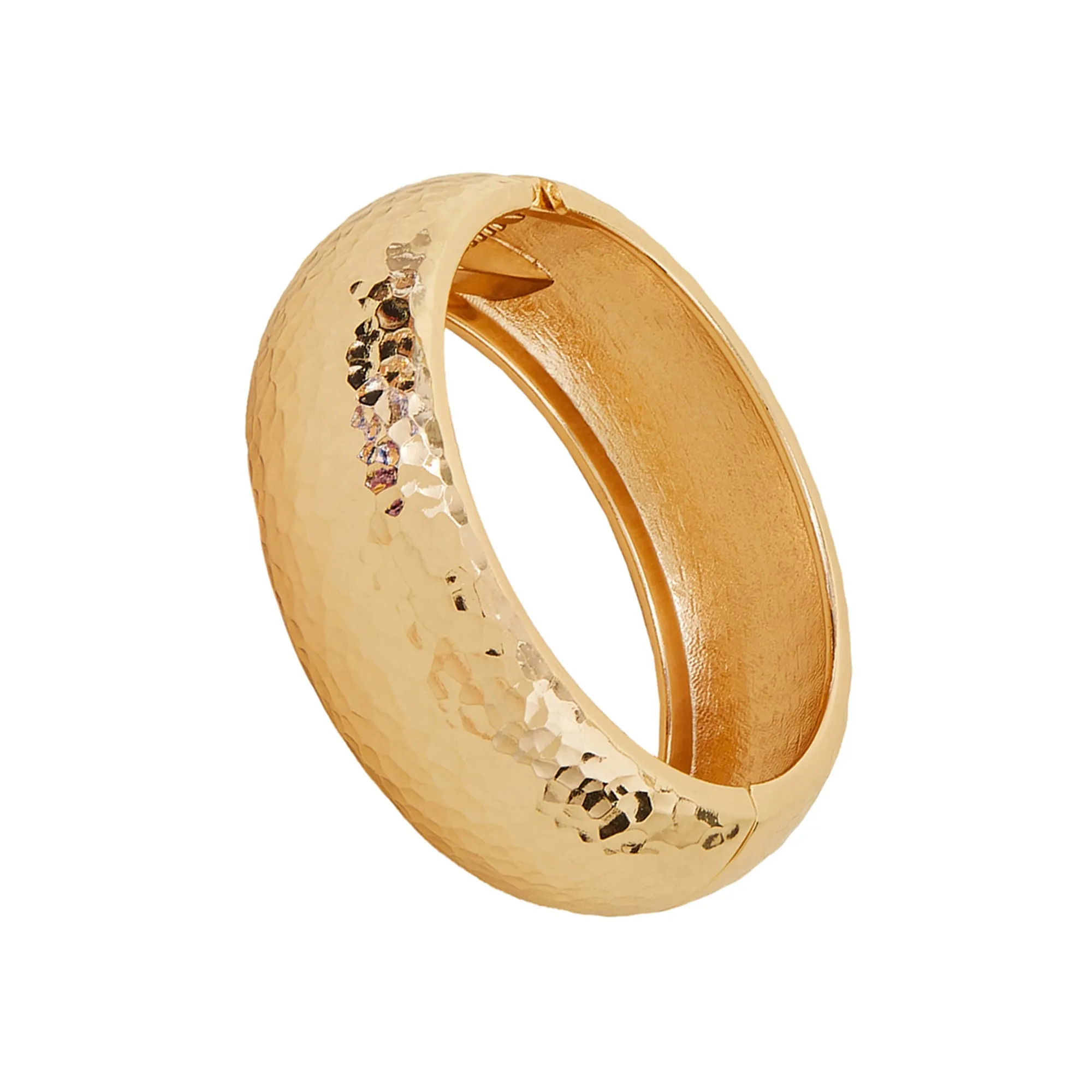 Gold Chunky Hammered Bangle Bracelet