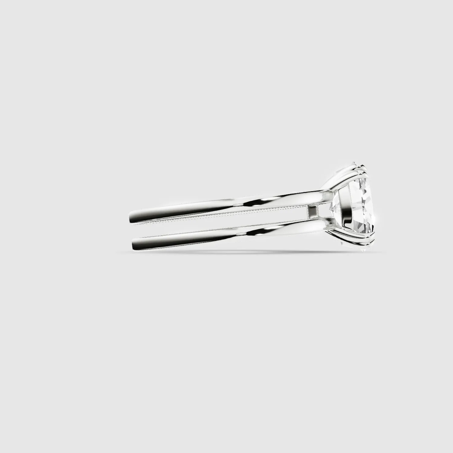 Gold Dual Shank Lab Grown Diamond Solitaire Ring-Oval